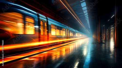 Dynamic Train Station: Capturing the Speed and Light Show of Passing Trains