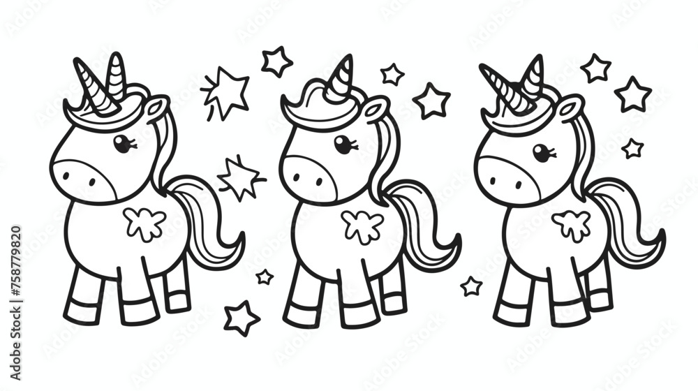 Coloring pages for kids Unicorn coloring pages vector 