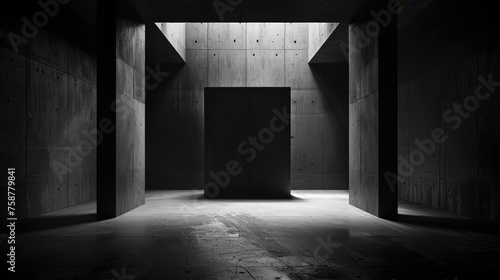 Minimalistic Concrete Room: Moody Studio Lighting Enhancing Empty Space