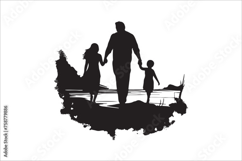 Father and daughter Silhouette, Father and Son Silhouette, Father Son and daughter Silhouette, father son and daughter silhouette tattoo.