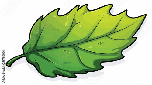 Comic book style cartoon of a expressional leaf flat photo