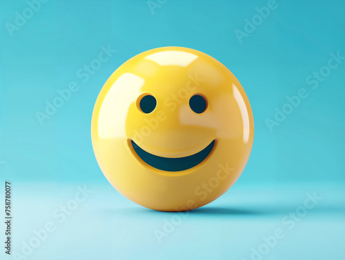 Emoji 3d symbol icon on blue background