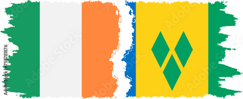 Saint Vincent and the Grenadines and Ireland grunge flags connection