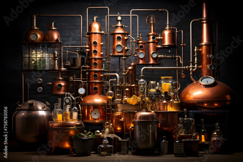 The Exquisitely Crafted Realm of Spirit Distillation: Glimpse of a Traditional Workstation Illuminated