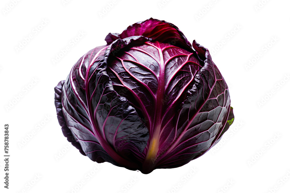 Obraz premium Red Cabbage Isolated On Transparent Background