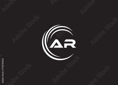 Alphabet letters Initials Monogram logo AR,