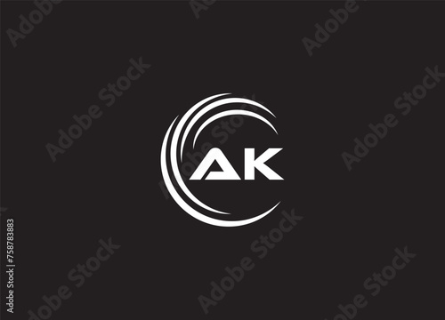 Alphabet letters Initials Monogram logo AK, photo
