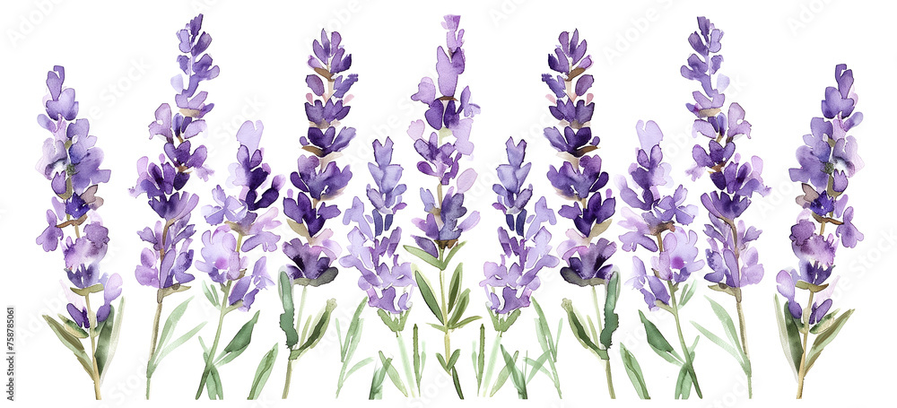 Lavender Flowers Arranged on White Background. Natural Beauty Concept.