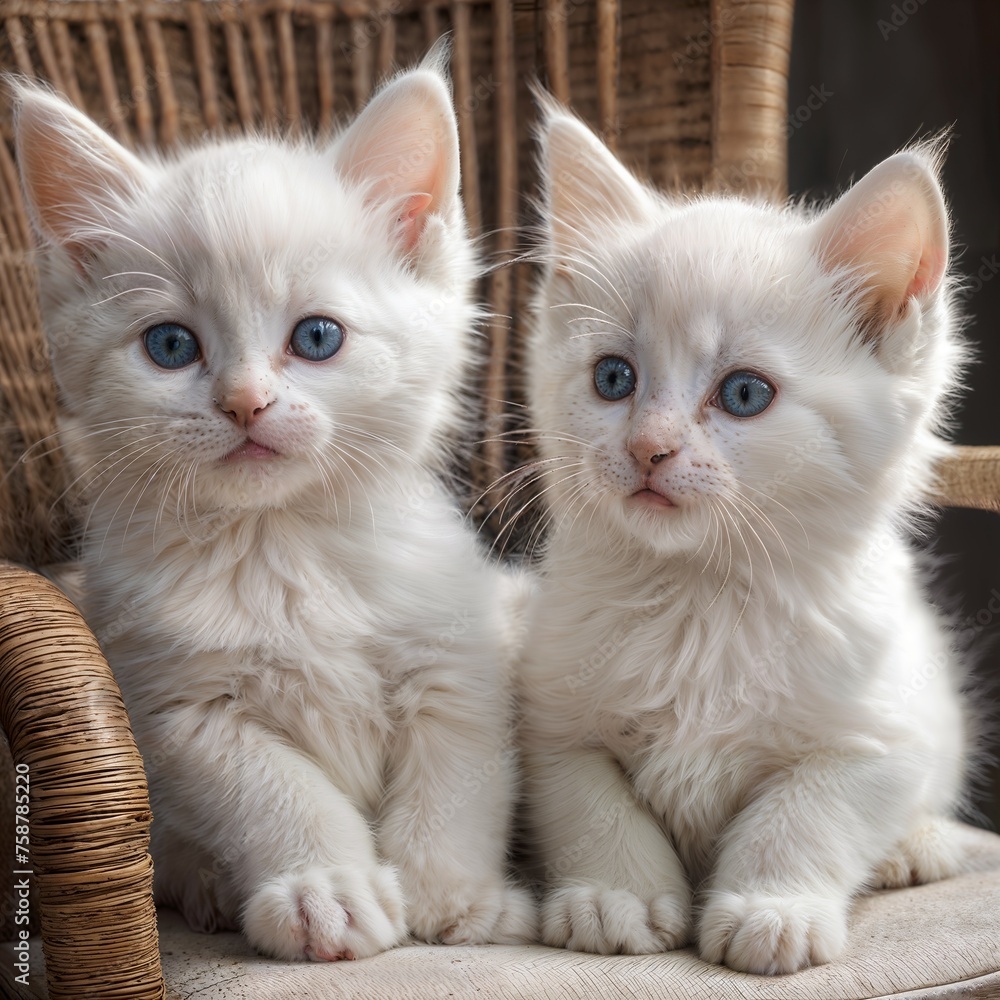 two kittens on a white