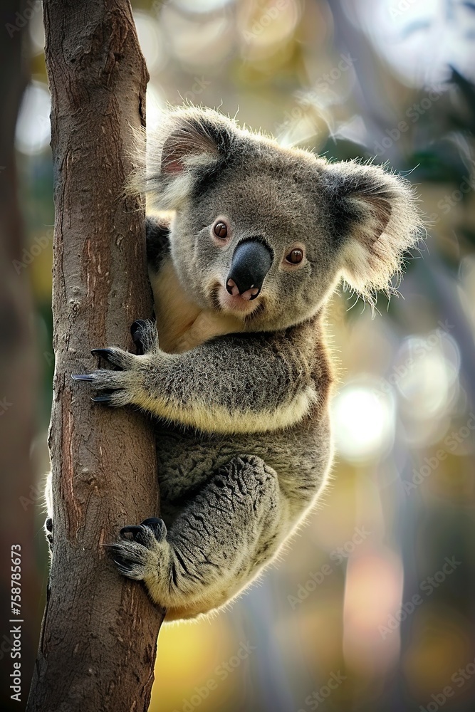 Obraz premium Koala Climbing Up Tree