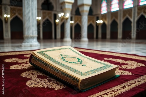 Ramadan Karrem, Elegant Quran displayed in a Malaysian mosque.