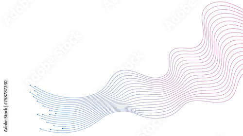 Abstract Wave Lines Forms, Dynamic Wavy Flowing on Transparent Background. Suitable for AI, Tech, Network, Digital, Science, and Technology Themes.