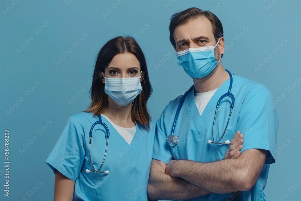 Man and Woman Wearing Masks Man and Woman Wearing Masks
