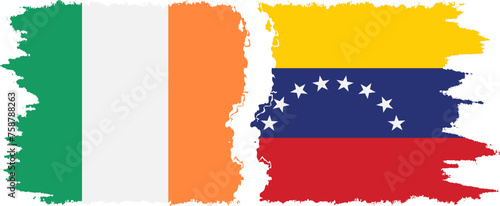 Free Download Venezuela and Ireland grunge flags connection vector - GFXLoad