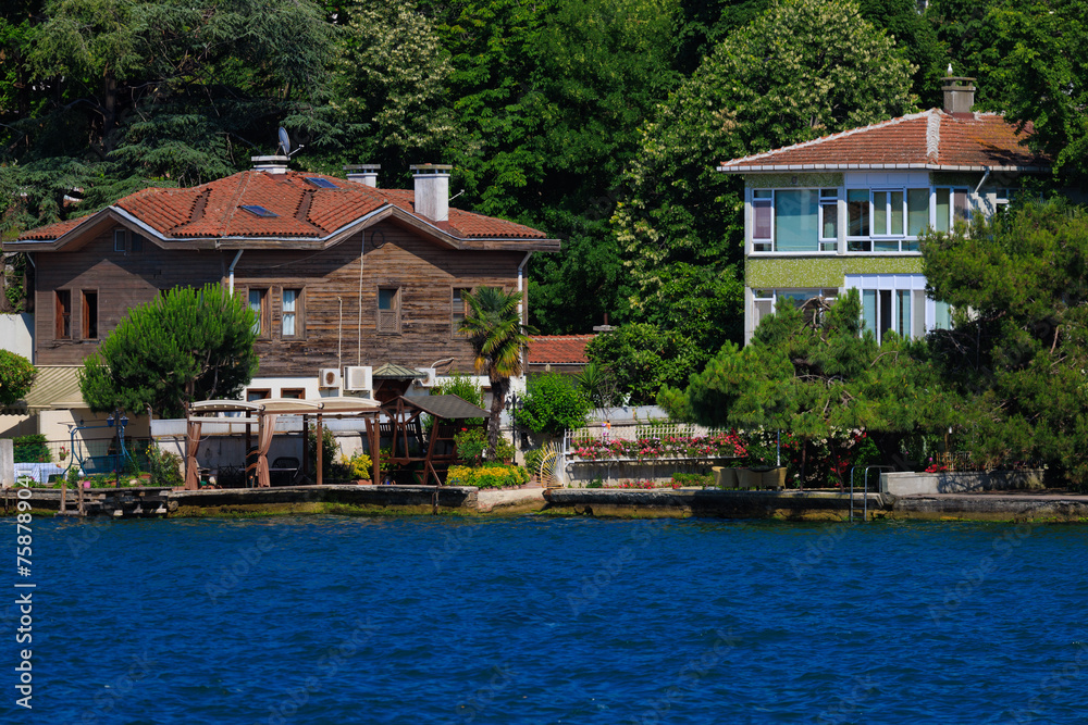 Cityscape View from the water to buildings in the city of Istanbul Cityscape View from the water to buildings in the city of Istanbul
