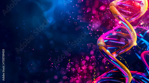 Colorful dna strand in abstract space