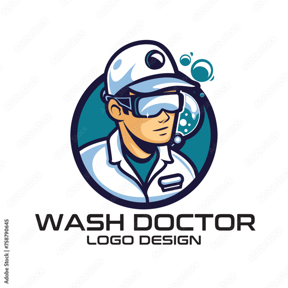 Wash Doctor Vector Logo Design Wash Doctor Vector Logo Design