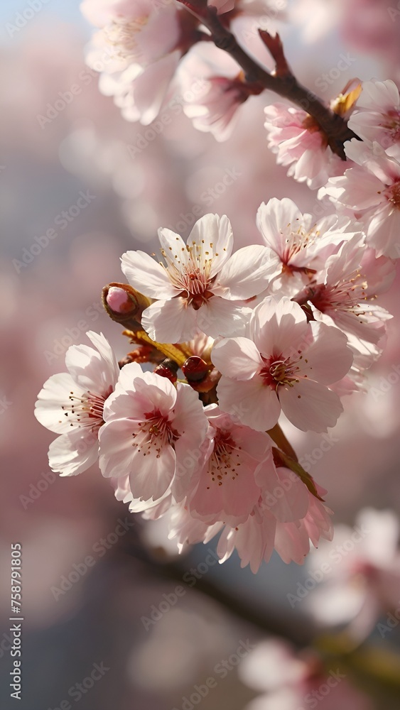 Breathtaking Cherry Blossoms in Full Bloom against a Spring Sky- sakura blloming in japan Breathtaking Cherry Blossoms in Full Bloom against a Spring Sky- sakura blloming in japan