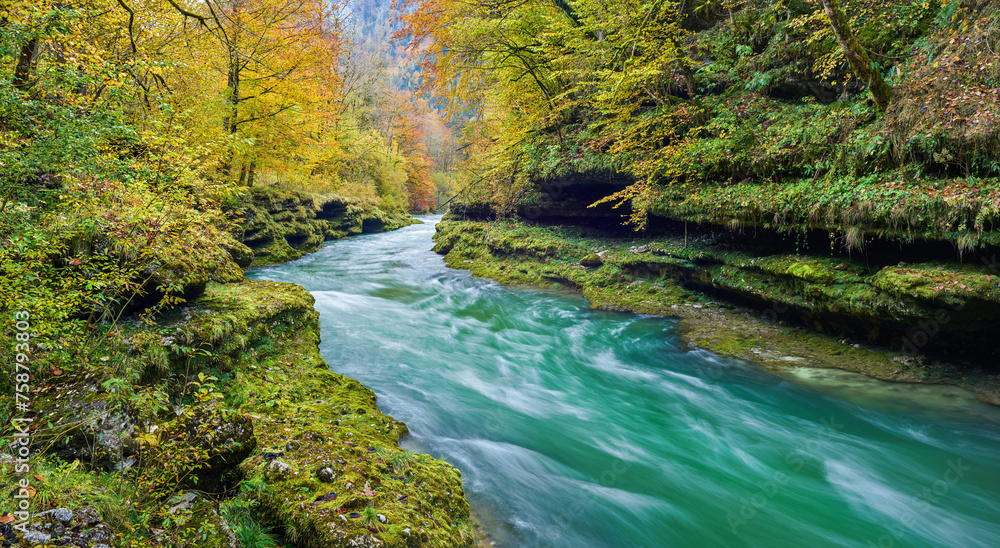 Fototapeta premium Salza bei Palfau, Konglomeratschlucht, Steiermark, Österreich
