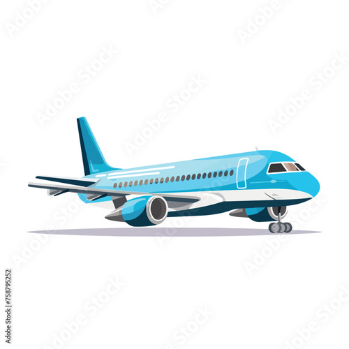 Flat design airplane two cabin icon vector illustration