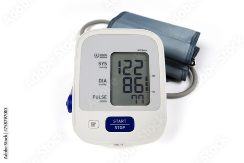Medical electronic tonometer on a white