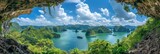 Halong bay  world heritage site with limestone islands, emerald waters, and boats in vietnam