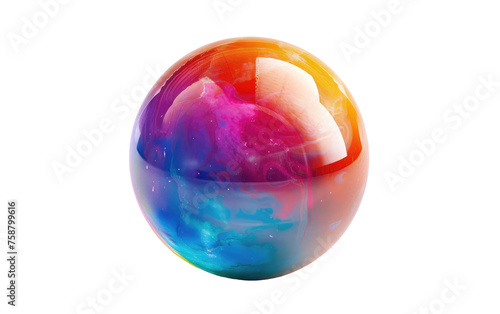 Technicolor Ball isolated on transparent Background