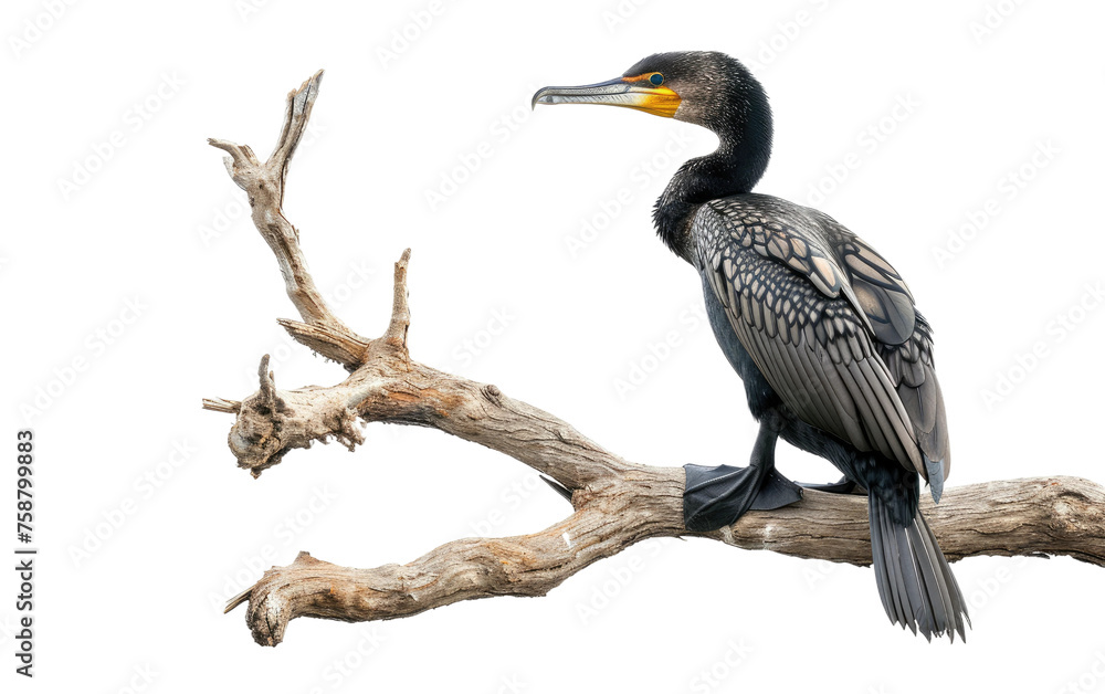 Branch-bound Cormorant isolated on transparent Background Branch-bound Cormorant isolated on transparent Background