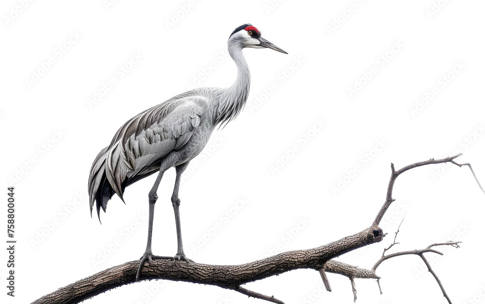 Branch Dwelling Crane isolated on transparent Background Branch Dwelling Crane isolated on transparent Background