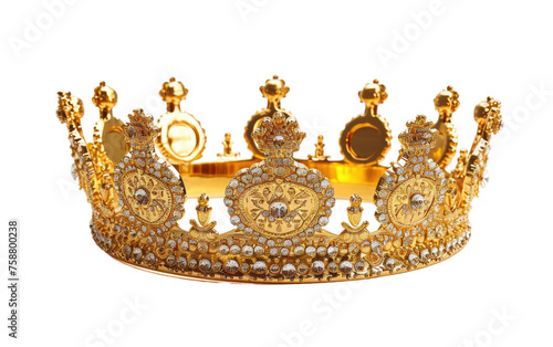 Golden Crown isolated on transparent Background