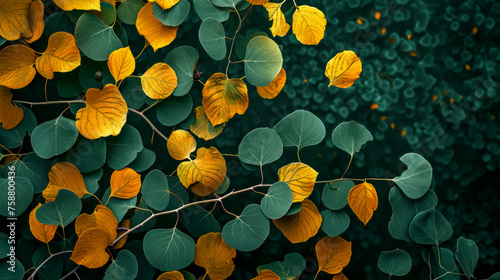 Autumn leaves in mystic forest scene © edojob