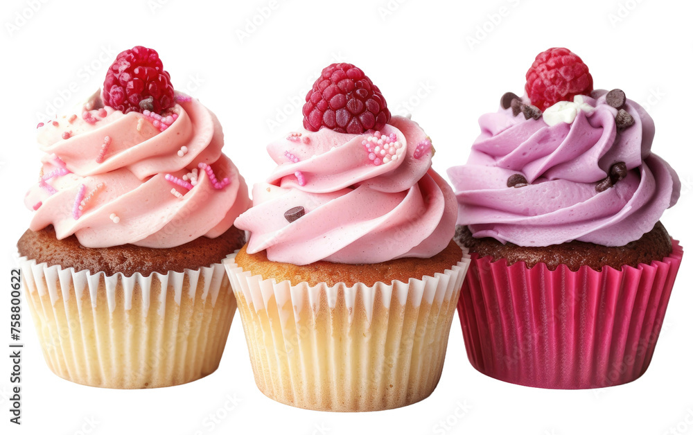 Sweet Treats: Cupcakes Galore isolated on transparent Background