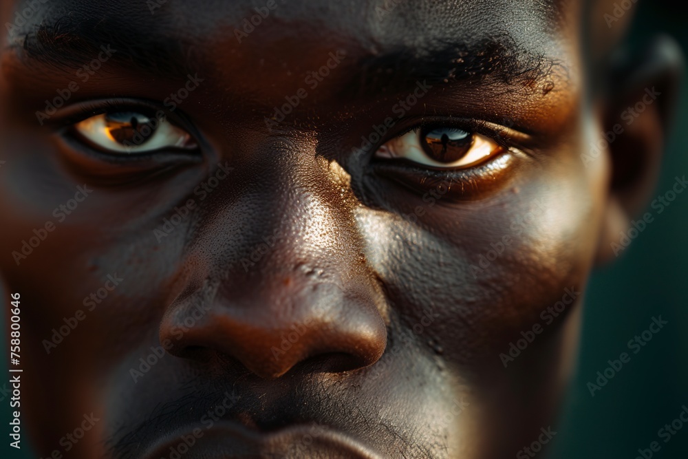 black man with dark skin and bright eyes black man with dark skin and bright eyes
