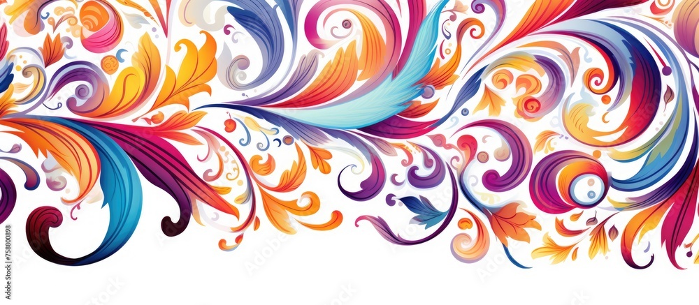 Seamless Full-Color Pattern on a White Background Seamless Full-Color Pattern on a White Background