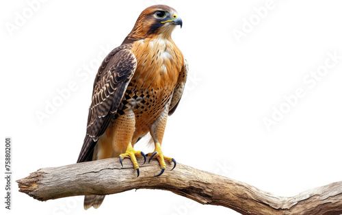 Falcon Perched on a Limb isolated on transparent Background