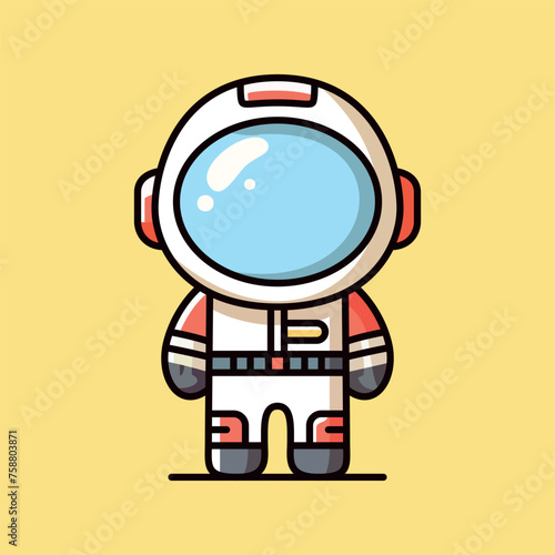 Cute modern technology astronaut cartoon isolated vector illustration