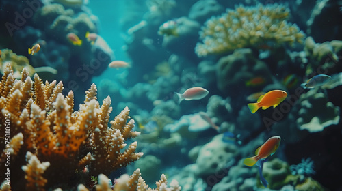 underwater photography of coral reefs with fish and fauna