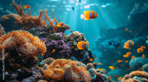 underwater photography of coral reefs with fish and fauna