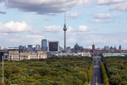 September 2022 - Panoramic view of Berlin, capital of Germany, Eu