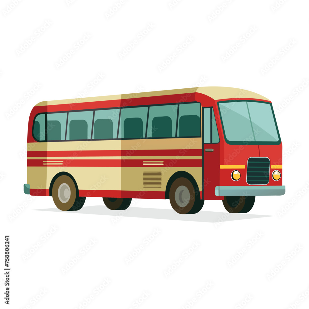 Bus Road Transport flat vector illustration.