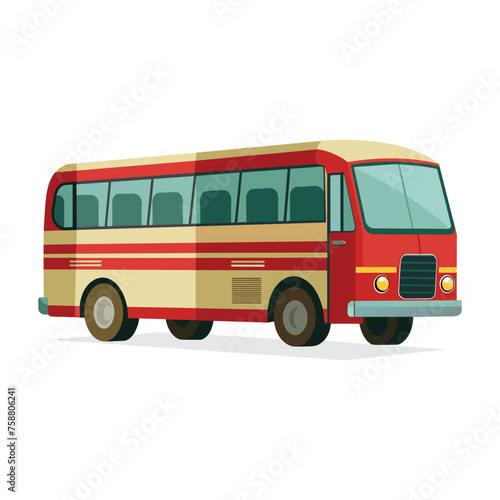 Bus Road Transport flat vector illustration.