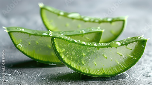 Fresh aloe leaves. The concept of cosmetic products, plants, and medicinal products.