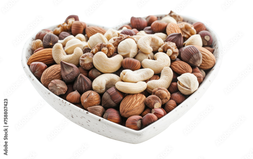 Heart-Shaped Nut Bowl isolated on transparent Background Heart-Shaped Nut Bowl isolated on transparent Background