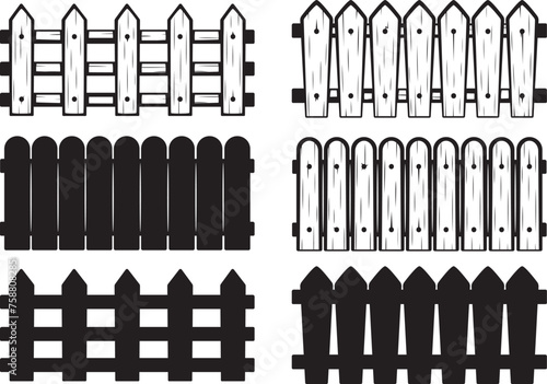 Farm fence, wood fence, fence, fence clipart, fence silhouette, fence cut file photo