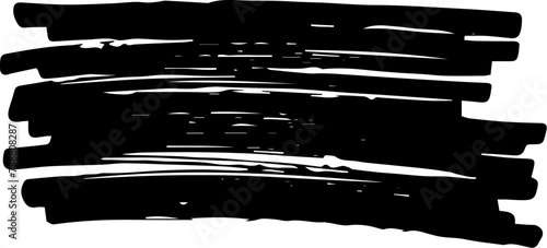 ペンで荒く塗りつぶす　黒　手描き
