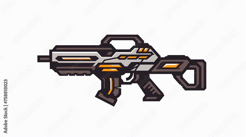 Minimalist style flat logo of Vector weapon illustration white background Minimalist style flat logo of Vector weapon illustration white background
