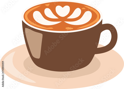 capuccino coffee cup vector illustration
