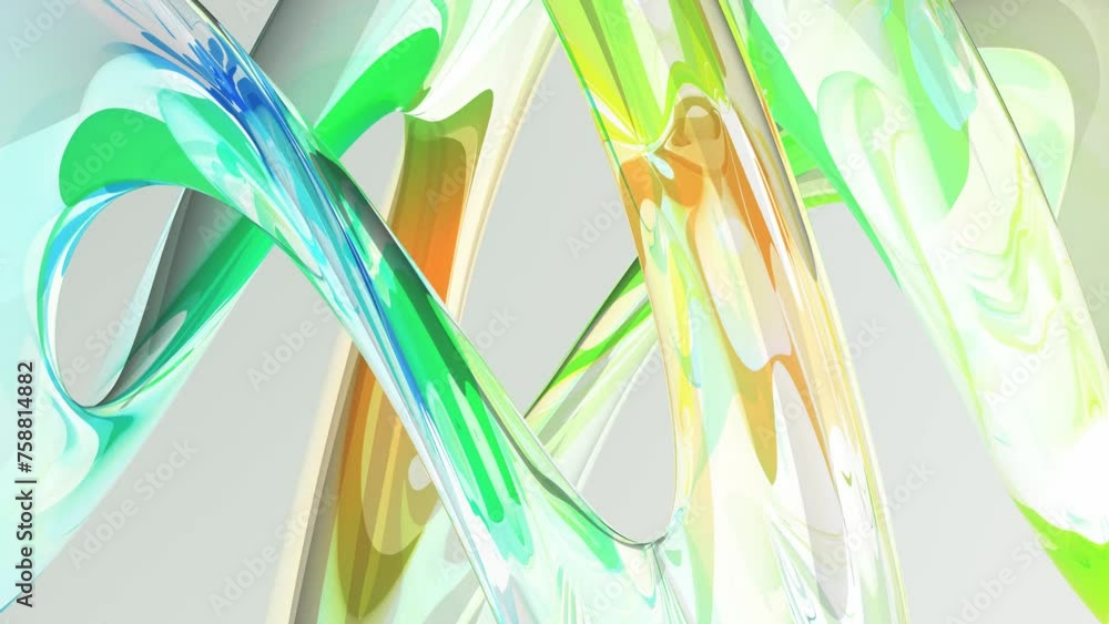 moderne geschmeidige gläserne weiß grüne abstrakte Figur, Design, Hintergrund, Geometrie, Wirbel, Kurven, hellgrün
