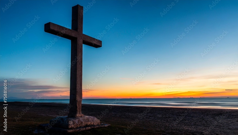 cross at sunset lent background