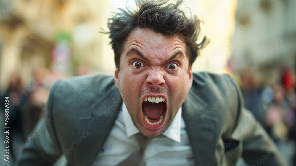 Man's expressive face in crowd shock. Man's expressive face in crowd shock.